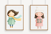 Cute Christmas and Little Girl Clipa, an Illustration by Libby Wishes (Thumbnail 3 of 7)