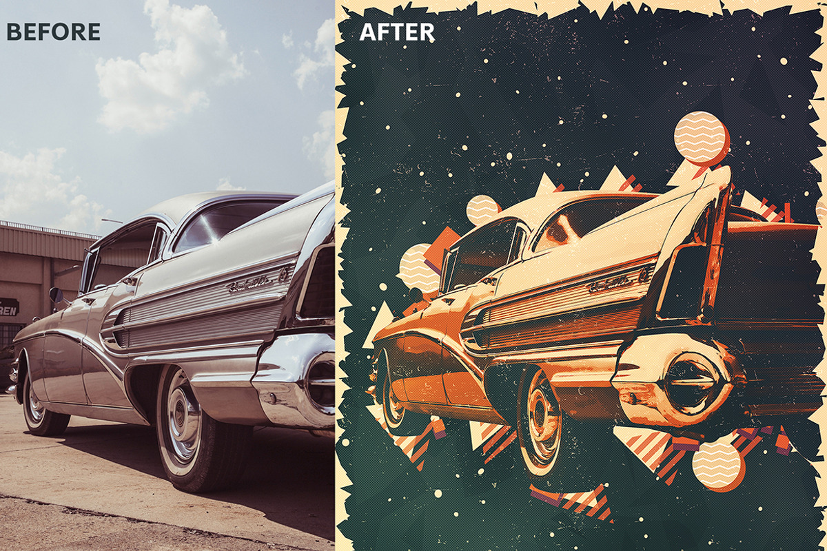 Retro Poster Photoshop Action, an Action Add-On by AB-TheDesigner (Photo 3 of 4)