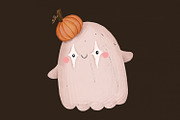 Cute Halloween Ghost Clipart Set, a Seasonal Illustration by the_myro (Thumbnail 6 of 9)