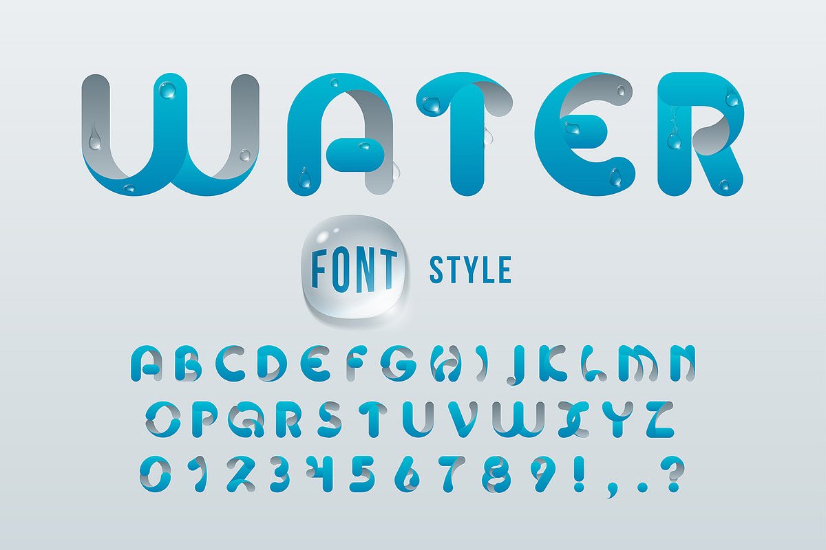Origami Water Alphabet, a Graphic by Pro_Vector