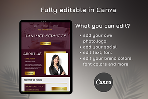 Canva Website For Tax Preparer