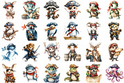 Cute Pirate Animals Clipart Pirate P, an Illustration by Sublimation Artist (Thumbnail 2 of 6)