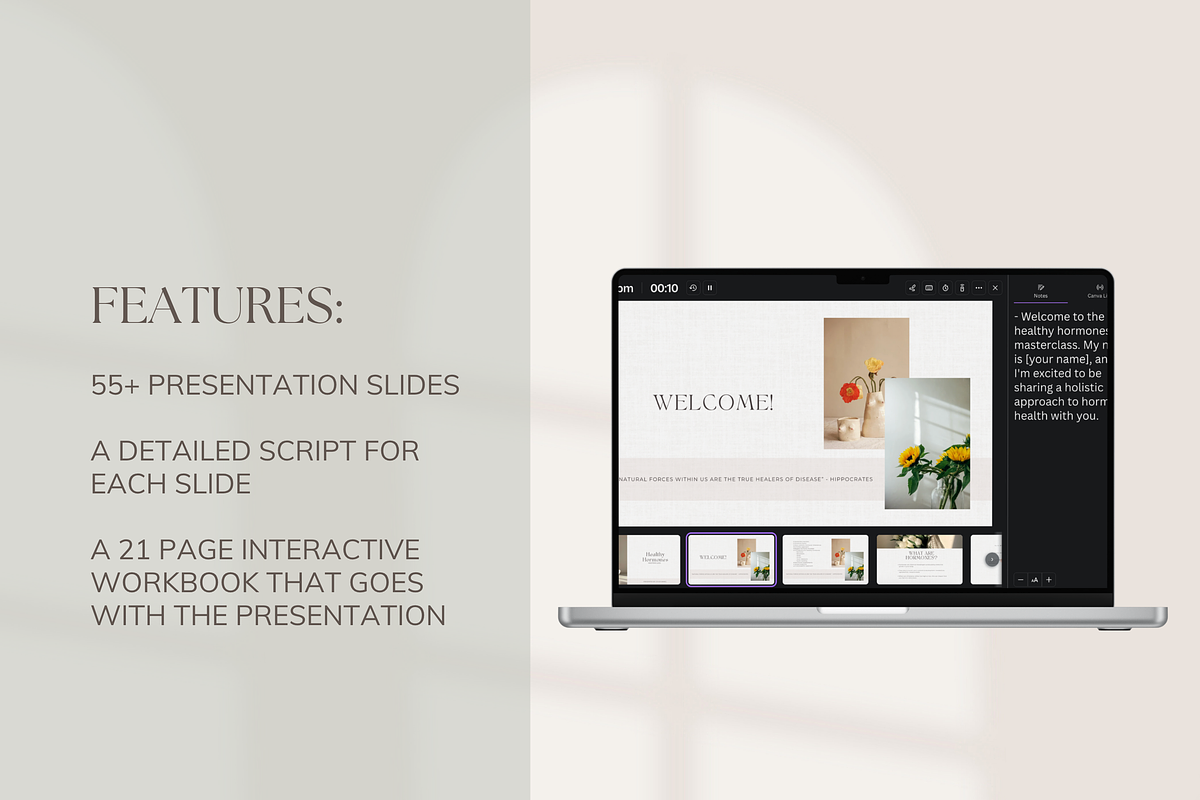 Hormone Masterclass Canva Premade, a Presentation Template by Naturopath Hub (Photo 3 of 9)
