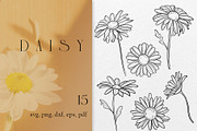 Daisy clipart flower SVG PNG EPS, a Decorative Illustration by DamriNa art (Thumbnail 1 of 5)