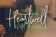 Heartwell Script Font, a Script Font by Deeezy (Thumbnail 1 of 6)