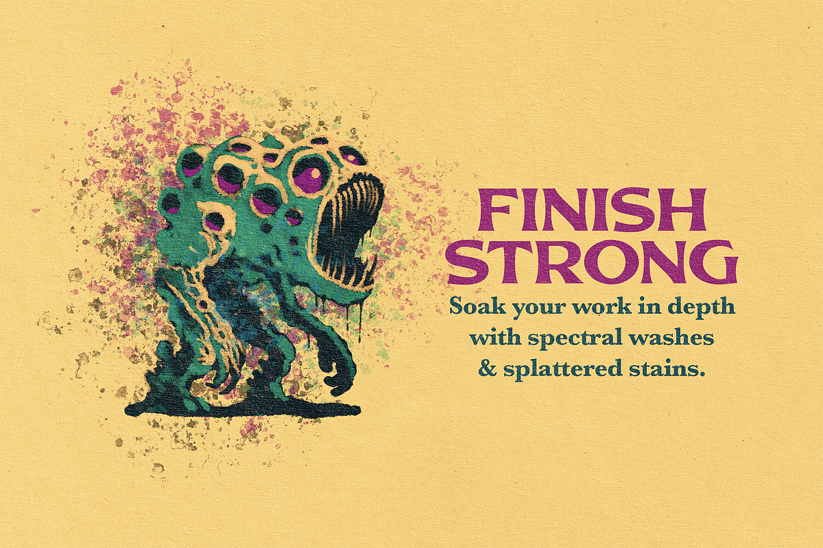 Wraithwash Watercolor (Illustrator), a Brush Add-On by G.A.R.M. Company (Photo 4 of 13)
