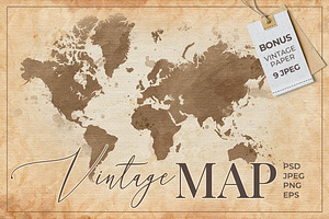 Vintage map Element Set