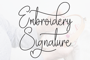 Embroidery Signature Script Font