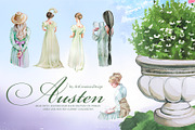 Watercolor Austen Clipart Set, a Person Illustration by ArtCreationsDesign (Thumbnail 8 of 22)