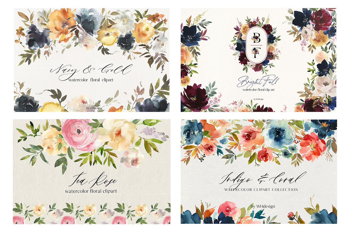 Watercolor Floral Bundle 90 in1, an Animal Illustration by whiteheartdesign (Photo 40 of 50)