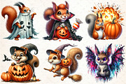 Funny Halloween Squirrel Clipart, an Illustration by DreamCafeArt (Thumbnail 2 of 7)