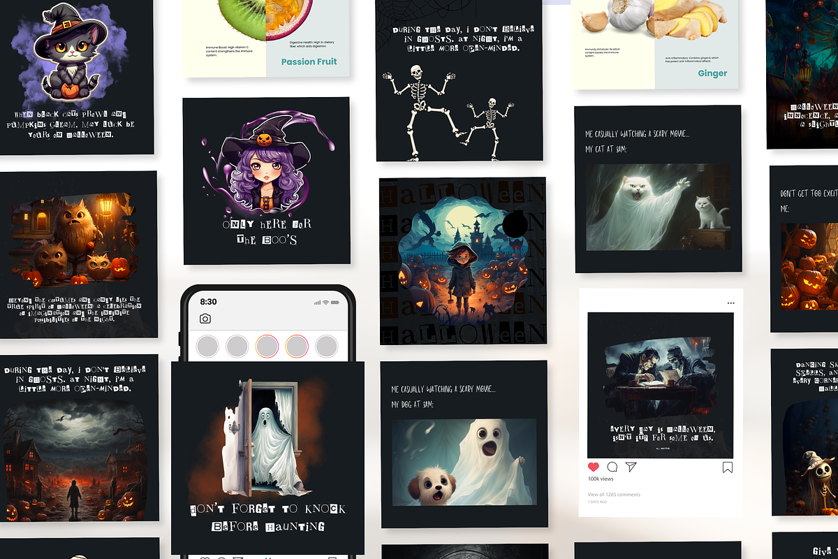 Funny Halloween Template Set I Canva, a Social Media Template by The Social Stuff (Photo 4 of 11)