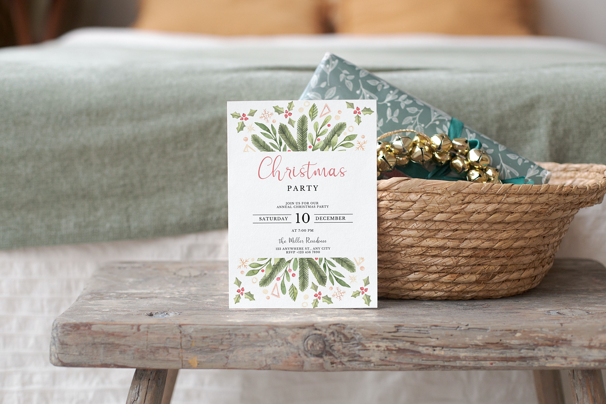 Editable Christmas Invitations, an Invitation Template by ForeverPrint (Photo 1 of 8)