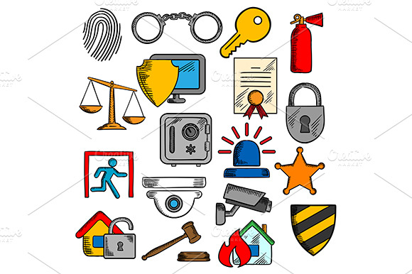 Security Safety Protection Icons