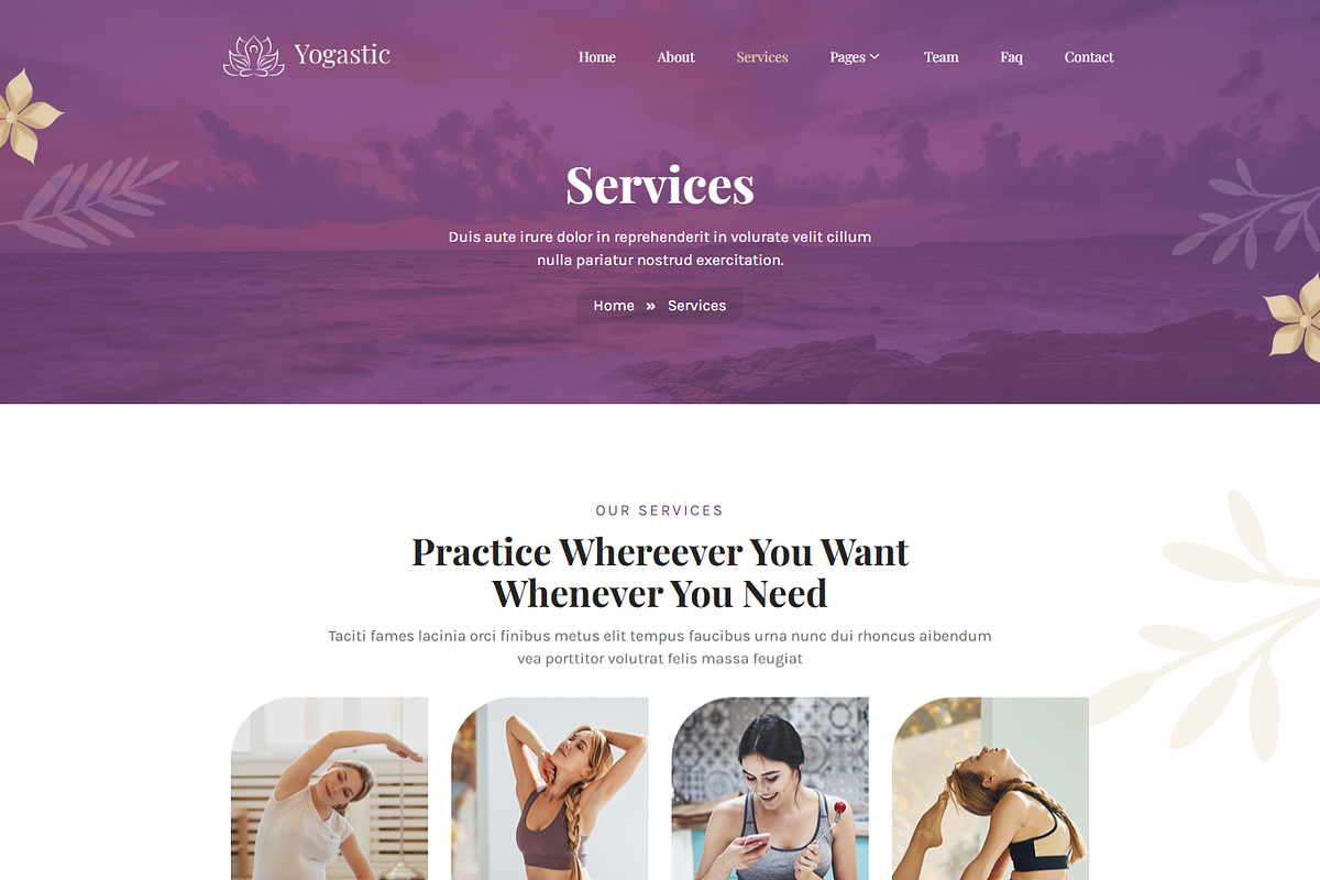 Yoga Fitness Elementor Template Kit, a Landing Page Template by MasterDesigns (Photo 4 of 8)