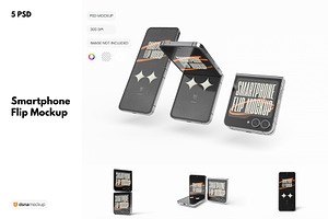 Smartphone Galaxy Z Flip Mockup V1, an Android Mockup by DSNA Mockup