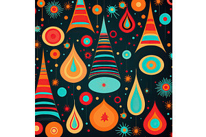 Colorful Groovy Christmas Background