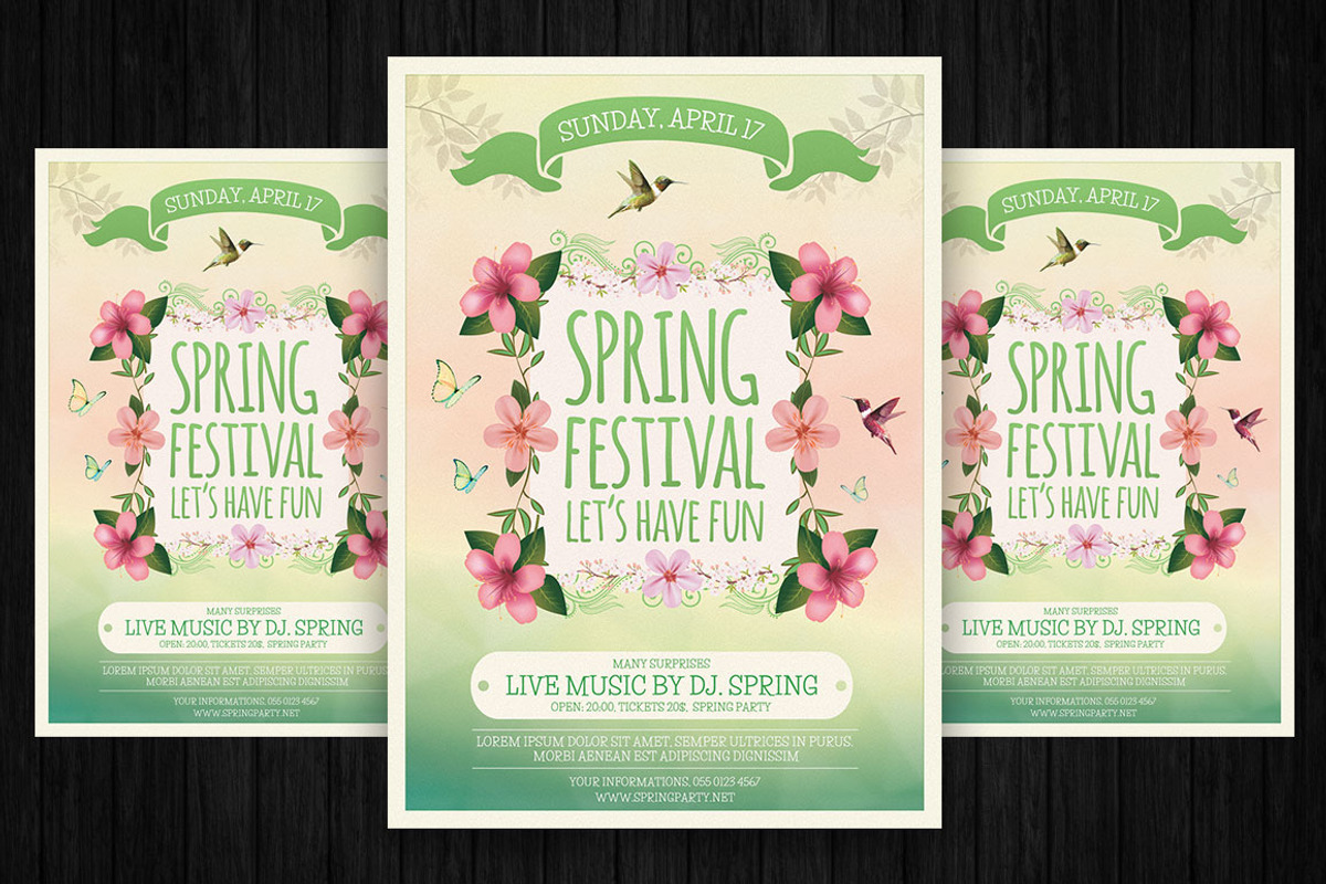 Spring Festival Flyer Template, a Flyer Template by Briell Design (Photo 1 of 2)