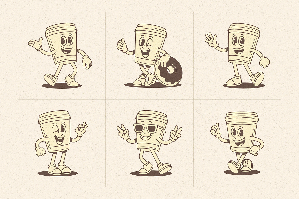 Coffee Cup Cartoon Mascot Character, a Food Illustration by Vasya Kobelev (Photo 2 of 8)