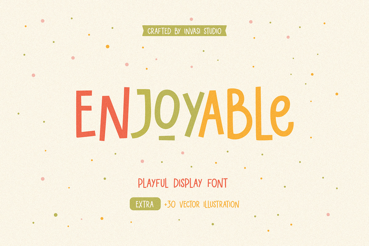 Enjoyable | Playful Font, a Serif Font by Invasi Studio (Photo 1 of 12)