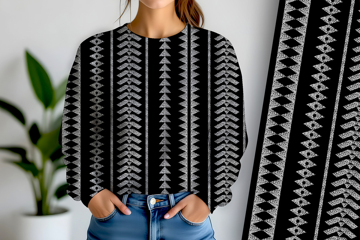 Native Geometric on Black Seamless, a Pattern Graphic by Sharon Schwalbe (Photo 3 of 5)
