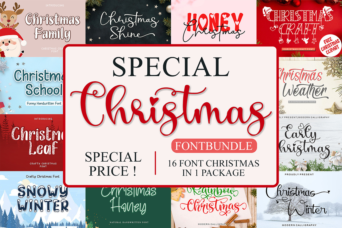 SPECIAL CHRISTMAS FONTBUNDLE, a Handwritten Font by Letterafa Studio (Photo 1 of 11)