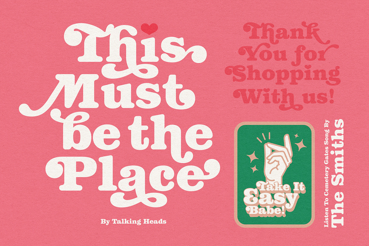 Carolinade - Retro 70s Font, a Font by Spencer & Sons Co. (Photo 8 of 10)