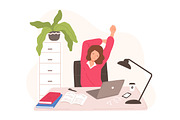 Office worker stretches, a Work Illustration by Good Studio (Thumbnail 1 of 3)