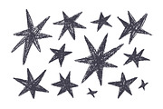 Stars set. Crayon textured doodles, an Object Graphic by Good Studio (Thumbnail 3 of 6)