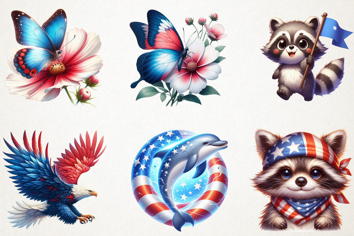 Patriotic Animals Clipart, an Illustration by RobertsArt (Photo 6 of 7)