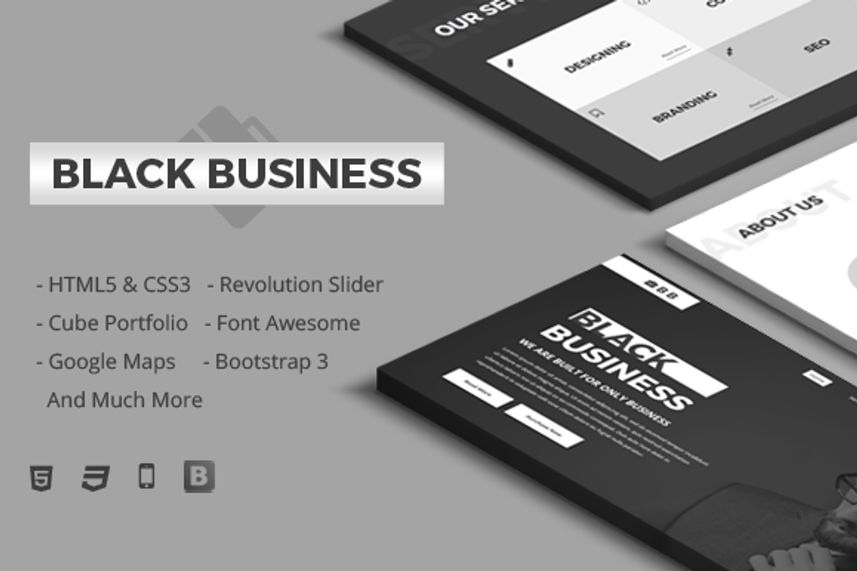 Black Business - Stylish Template, a Bootstrap Template by Digital_Sparrow