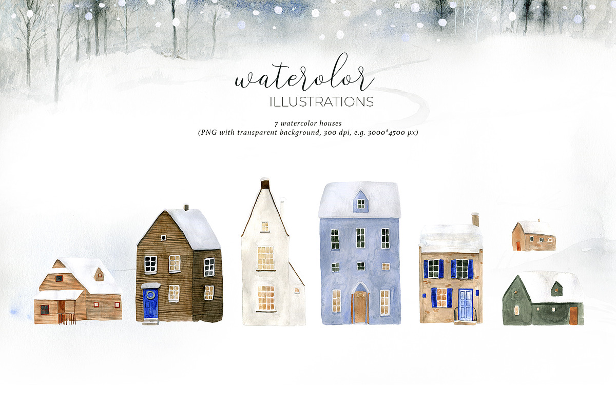 A Walk in Winter Watercolor Set, a Person Illustration by Bibela (Photo 6 of 14)