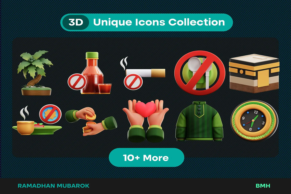 Ramadhan 3D Icons Illustration, an Illustration by Lumina_ui_ux202 (Photo 7 of 8)