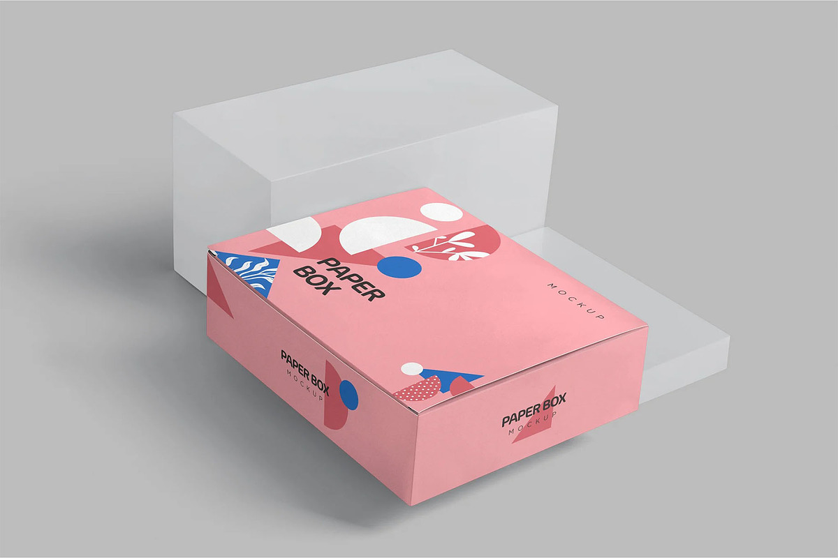Wide Rectangular Paper Box Mockups, a Packaging Mockup by megostudi0 (Photo 3 of 7)