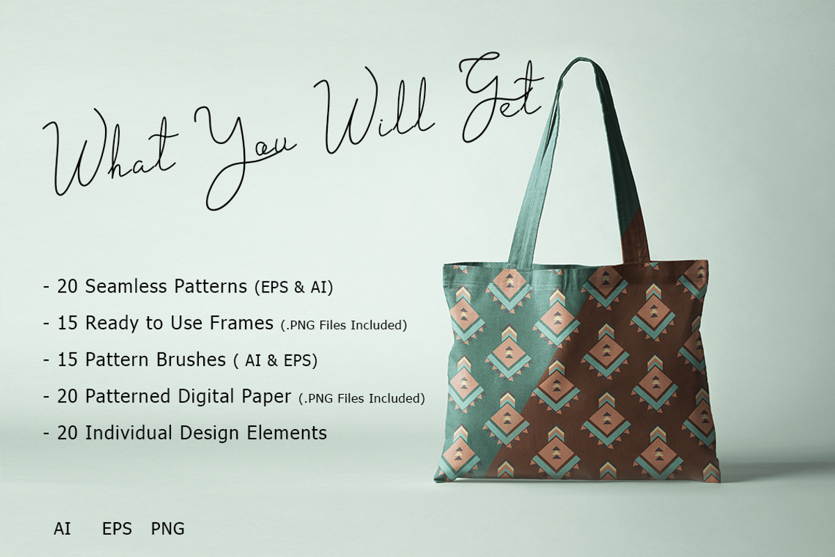 GEOETHNIC Geometric BRUSH & PATTERNS, a Pattern Graphic by Design Unique (Photo 2 of 10)