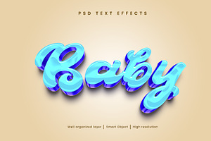 Baby Kids Editable Text Effect PSD