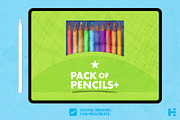 Pack of Pencils+ Procreate Brushes, a Brush Add-On by Tim Hankins Design (Thumbnail 1 of 6)