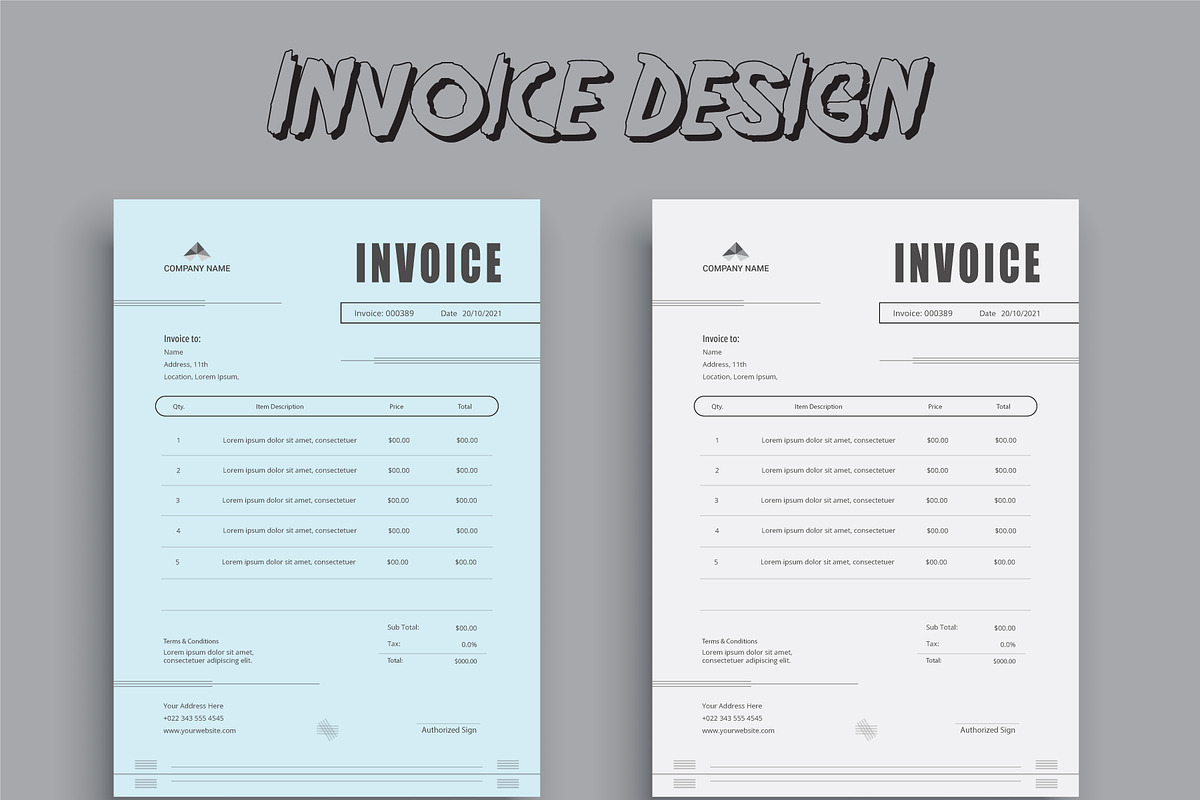 Professional Business Invoice Design, a Stationery Template by hkmonir