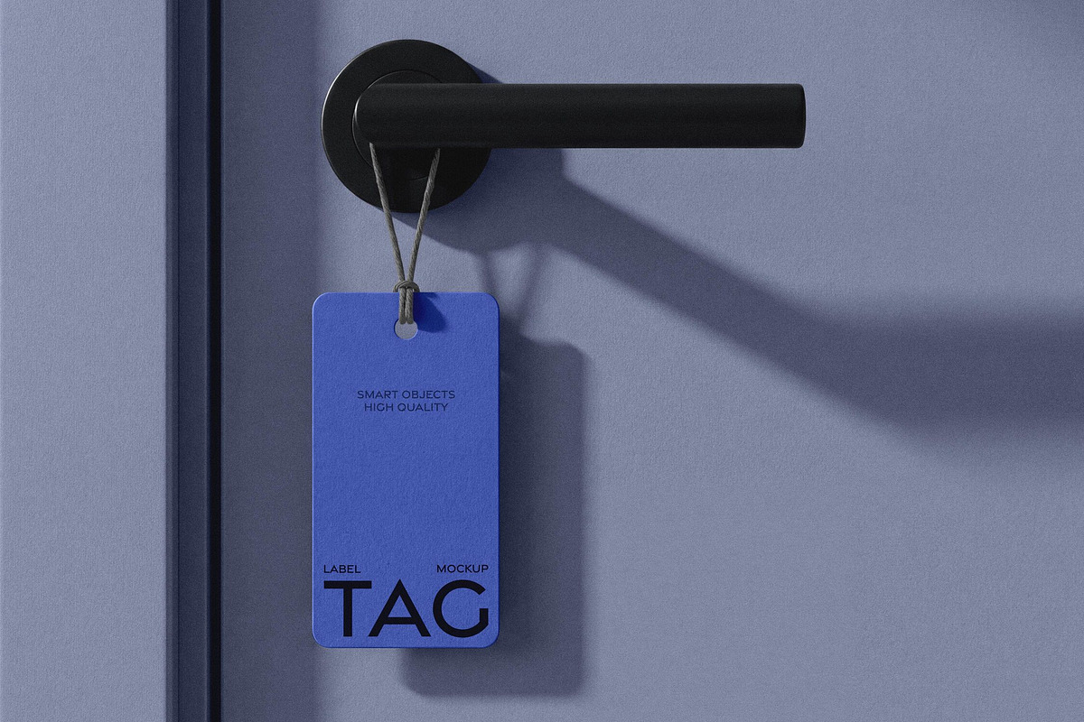 Door Tag Hanging on Cord Mockup, a Product Mockup by Design Squad
