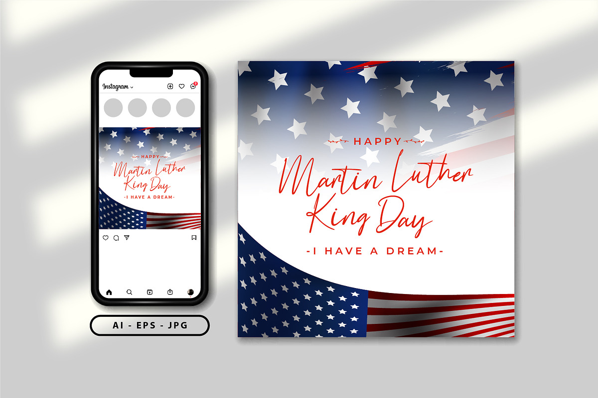 Martin Luther king day themed design, a Poster Template by Vervenaaa3