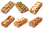 Granola Bar Watercolor Clipart, an Illustration by Designworld (Thumbnail 5 of 7)