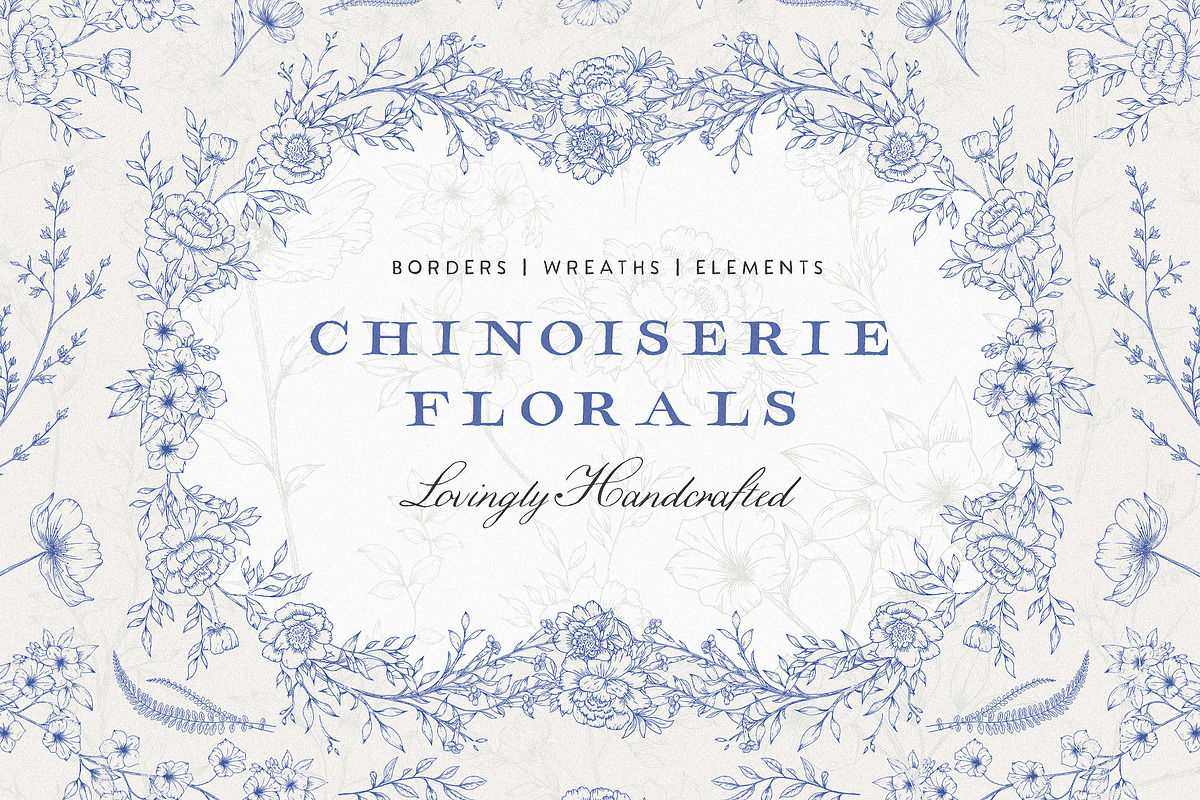 Rustic Chinoiserie Floral Pack, a Decorative Illustration by AW Studios (Photo 1 of 10)
