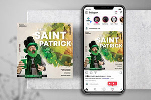 St.Patrick Day Instagram Flyer (PSD), a Social Media Template by PixelsDesign