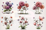 Whimsical Floral Butterfly Graphics, a Transportation Illustration by Digital Artistic99 (Thumbnail 3 of 9)