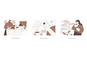 City problems isolated cartoon, a Person Illustration by Visual Generation