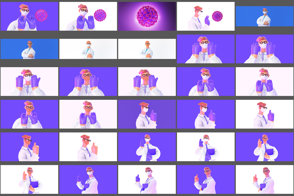 Doctor, 3D illustrations set, a Healthcare Illustration by Grivina's shop (Photo 3 of 19)