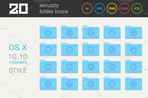 Security Folder Icons Set 2