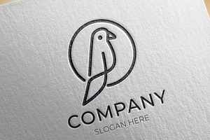 Minimal line art bird logo design