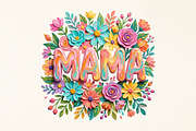 Vibrant Floral Mama PNG, a Seasonal Illustration by Canvas Craft (Thumbnail 1 of 6)