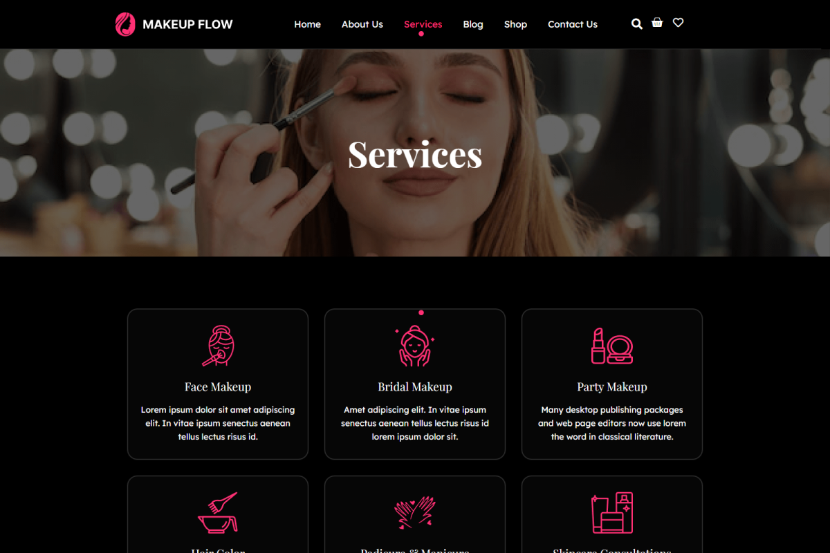 Makeup Flow - Salon Elementor Kit, a WordPress Template by Techeshta Solutions (Photo 3 of 5)